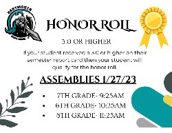 1st semester honor roll assemblies